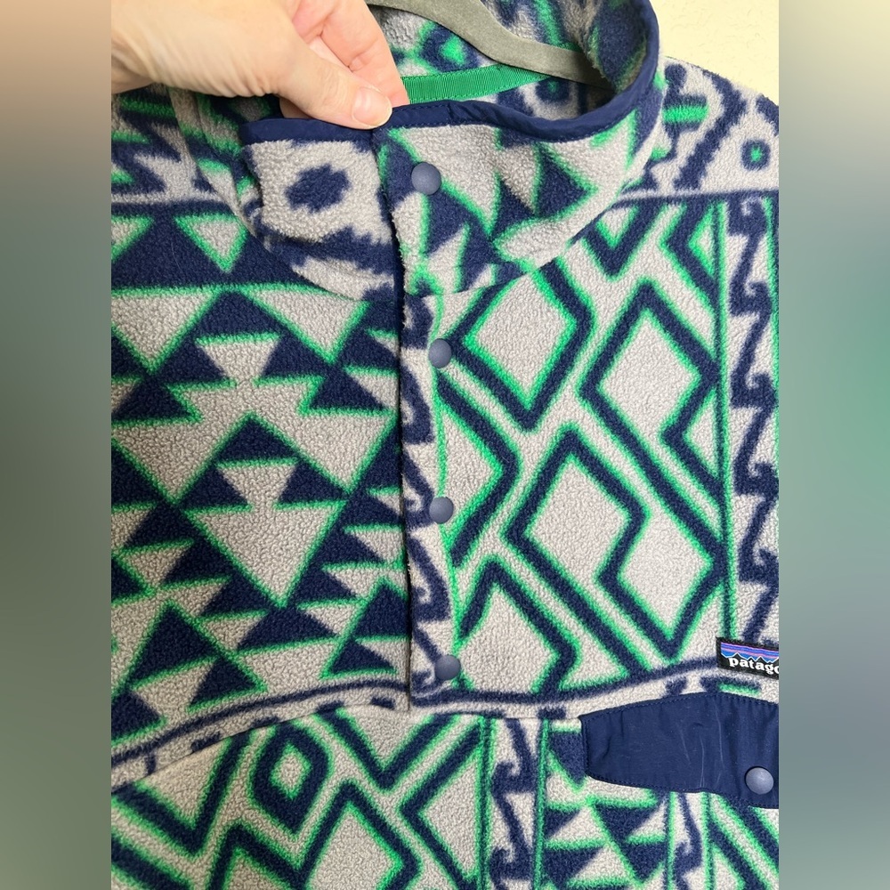 Patagonia Synchilla Snap-T Fleece Pullover Rare Montana Siete Aztec Men’s Large - Picture 10 of 16
